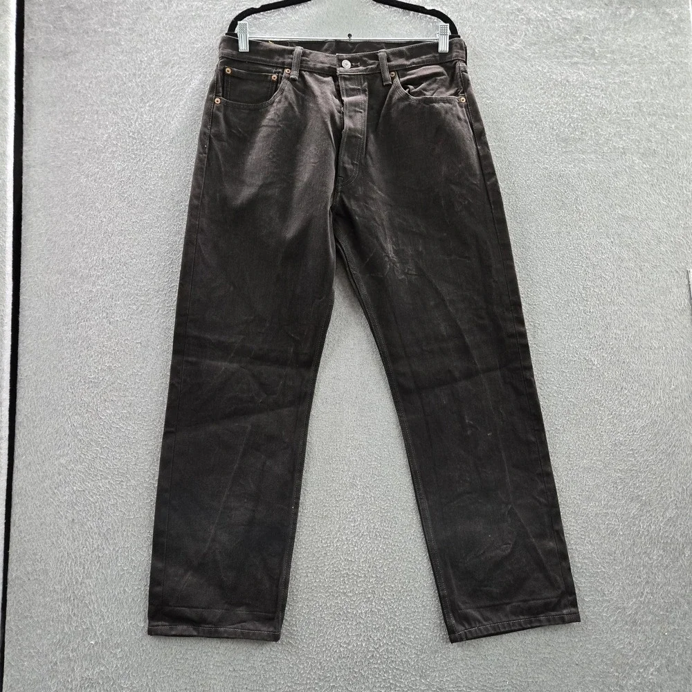 Levi's 501 xx Men Jeans 35X30 Black Denim Original Fit Straight Leg 29